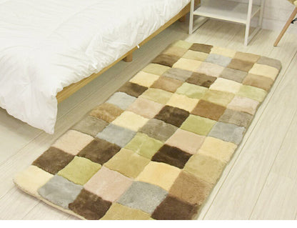 ムートンランダムごろ寝マット 70×180cm 短毛ムートン ムートンクッション 座布団 シートクッション ウール ラグ(代引不可)