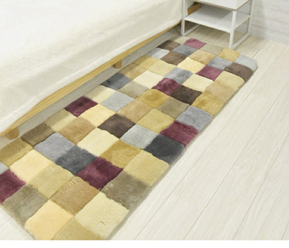 ムートンランダムごろ寝マット 70×180cm 短毛ムートン ムートンクッション 座布団 シートクッション ウール ラグ(代引不可)