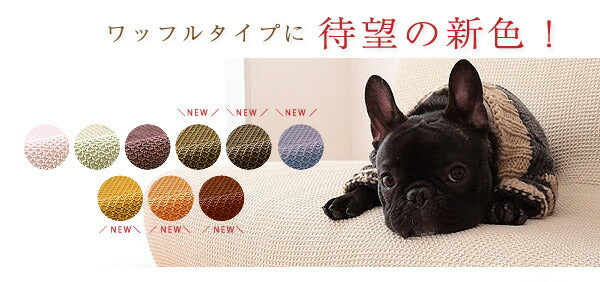 クッションカバー 北欧 45×45cm 同色2枚組 ワッフル生地 無地 おしゃれ 洗える ウォッシャブル [ReFit] リ・フィット 伸縮性 フィットタイプ クッション カバー 替えカバー 座布団 座布団カバー