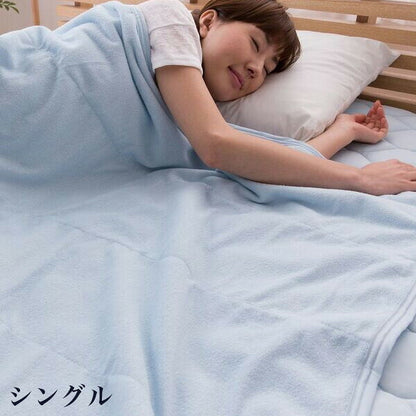 タオルケット シングル 接触冷感ナイスクール素材使用 接触冷感 リバーシブル 綿100% 吸汗速乾 涼感 洗える リバーシブルエアーケット 寝具 ブランケット 肌掛け