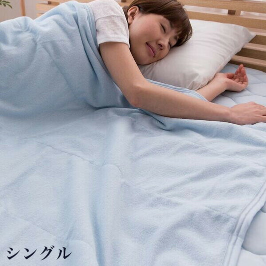 タオルケット シングル 接触冷感ナイスクール素材使用 接触冷感 リバーシブル 綿100% 吸汗速乾 涼感 洗える リバーシブルエアーケット 寝具 ブランケット 肌掛け