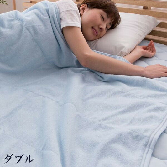 タオルケット ダブル 接触冷感ナイスクール素材使用 接触冷感 リバーシブル 綿100% 吸汗速乾 涼感 洗える リバーシブルエアーケット 寝具 ブランケット 肌掛け