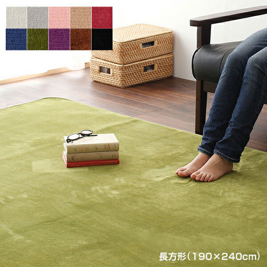 マイクロファイバーラグ ラグマット 190x240cm L 長方形 フランネル 洗える 滑り止め付 北欧 オールシーズン ホットカーペット・床暖対応 リビング 絨毯 カーペット