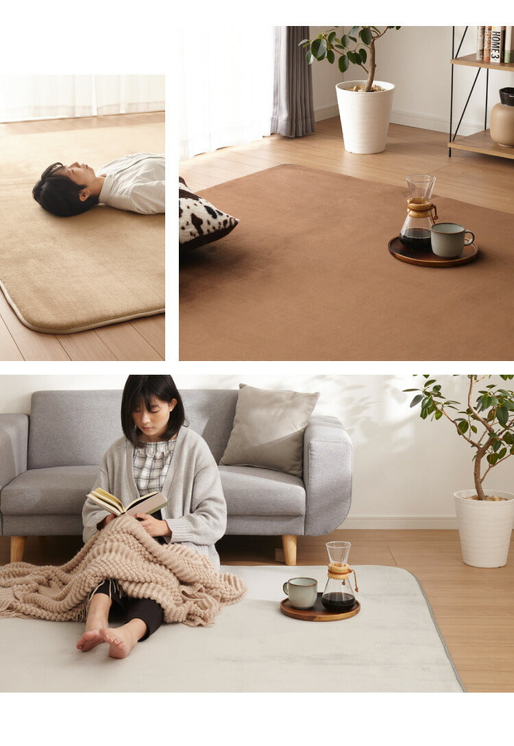 低反発 ラグ 極厚低反発ラグ 200×250cm 低反発ラグマット 洗える 厚さ20mm 撥水 滑り止め付 ホットカーペット対応 抗菌 防ダニ 防臭 長方形 無地 高密度250g/平方メートル ノンホルムアルデヒド