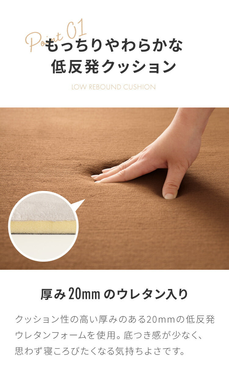 低反発 ラグ 極厚低反発ラグ 200×200cm 低反発ラグマット 洗える 厚さ20mm 撥水 滑り止め付 ホットカーペット対応 抗菌 防ダニ 防臭 長方形 無地 高密度250g/平方メートル ノンホルムアルデヒド