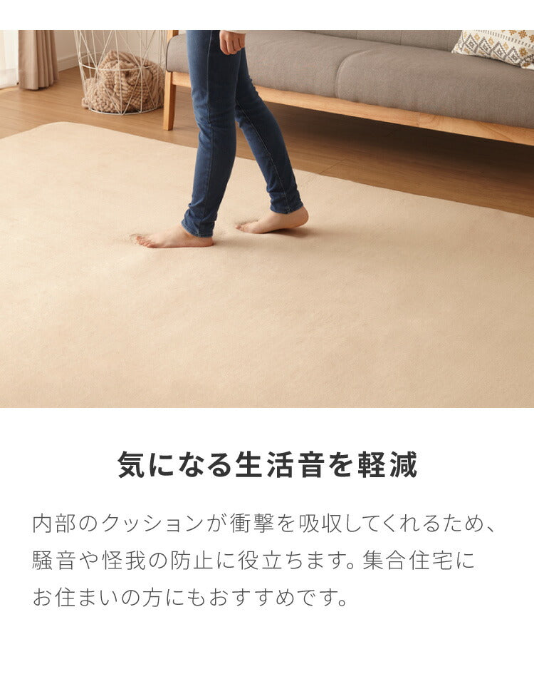 低反発 ラグ 極厚低反発ラグ 200×200cm 低反発ラグマット 洗える 厚さ20mm 撥水 滑り止め付 ホットカーペット対応 抗菌 防ダニ 防臭 長方形 無地 高密度250g/平方メートル ノンホルムアルデヒド