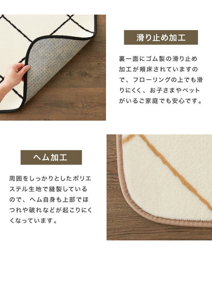 ラグ マット カーペット ラグマット 洗える 185×240cm 床暖房 ホットカーペット対応 滑り止め付き すべり止め リビングラグ