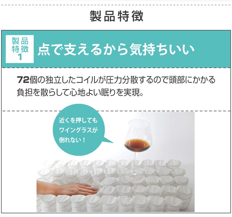 ポケットコイル 枕 コイル枕 LIOC リオーク まくら ラテックス  洗えるカバー カバー付き