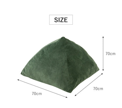 クッション 70×70cm なめらかベロアタワークッション 背もたれ 大きい ジャンボ 無地 北欧 モダン もっちり おしゃれ お昼寝 ごろ寝 フロア 椅子 座椅子 フロアクッション ソファ ピラミッド型 座布団 三角クッション 座イス