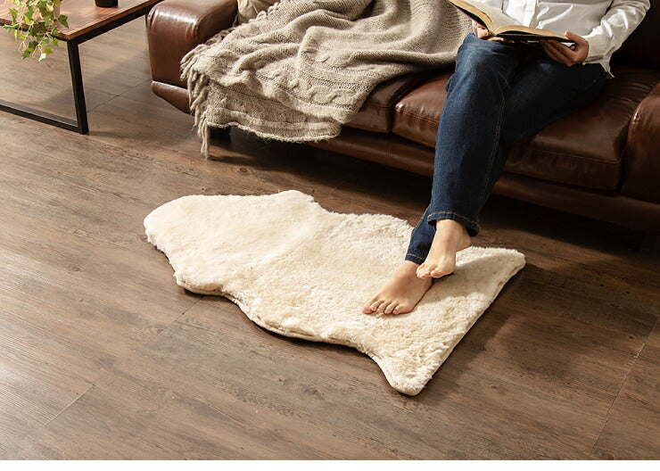 ムートンラグ 1匹サイズ 2枚セット オーストラリア産 長毛 ムートン ラグ もこもこ 毛皮ラグ 敷物 ムートンフリース 60×90