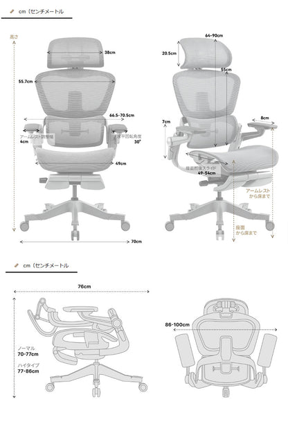 HINOMI H1 PRO V2-L Lサイズ エルゴノミクスチェア Ergonomics CHAIR オフィスチェア デスク オフィス 省スペース 折りたたみ 折りたたみ式フレーム 調整機能 アームレスト ヘッドレスト(代引不可)