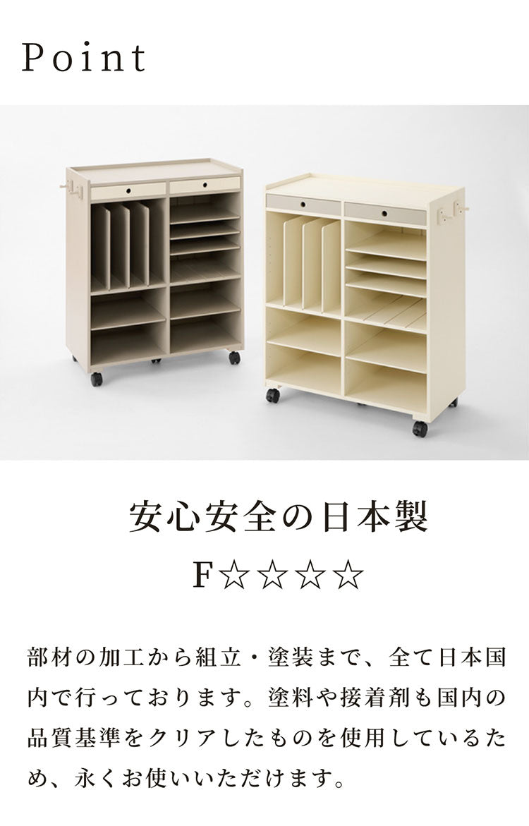 LUMIERE MULTI WAGON Grege アップサイド ドゥ ルミエール マルチワゴン オフィス 書類収納 収納ケース 棚 収納棚 日本製 組立不要 リビング 書斎 オフィス 子ども部屋(代引不可)