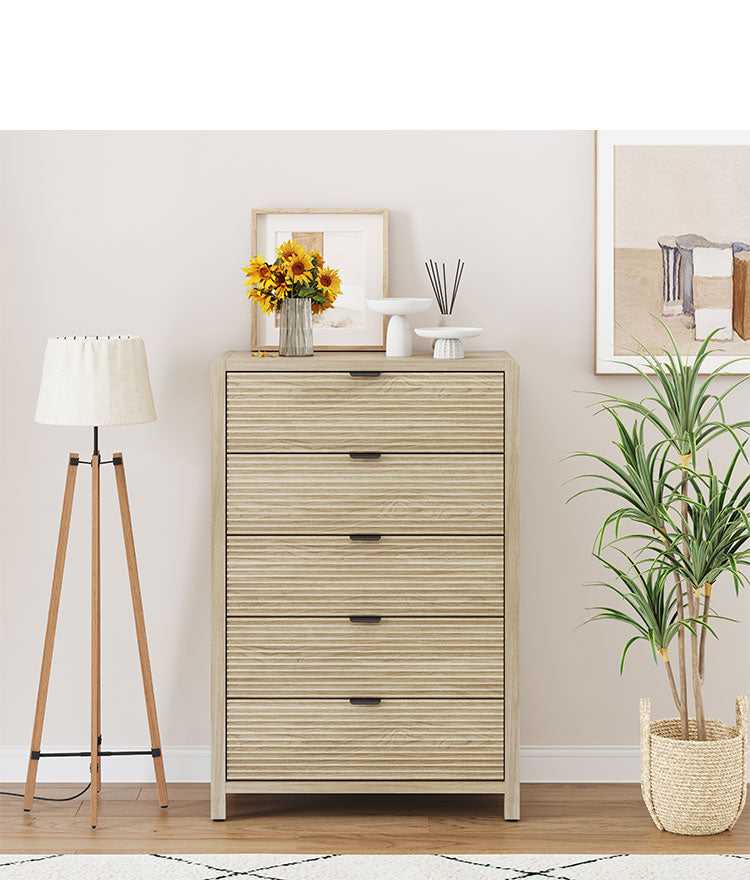 ROOMY 5-DRAWER CHEST SAND アップサイド ドゥ ルーミー 5段チェスト サンド BY-DR1523-1 収納 収納棚 韓国インテリア かわいい おしゃれ 木目調(代引不可)