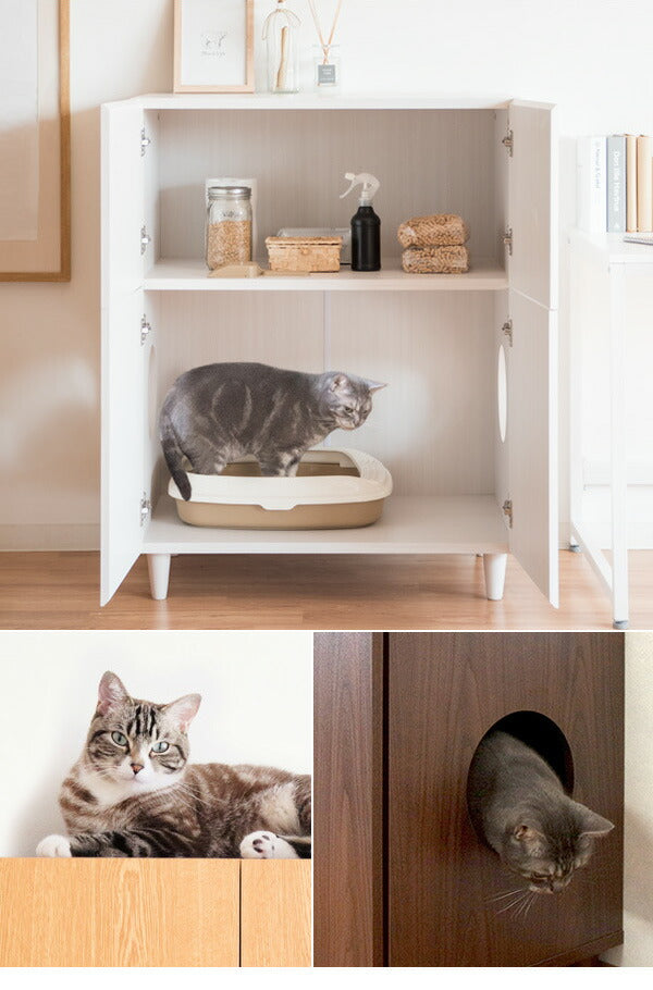 キャットトイレクローゼット チェスト Galetta(ガレッタ) 猫トイレ クローゼット ラック チェスト キャットトイレ トイレ収納(代引不可)