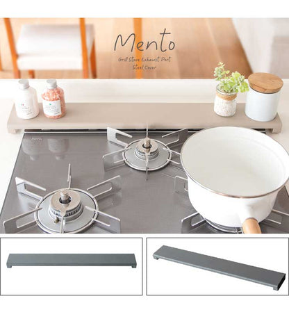 薄型排気口カバー Mento 排気口カバー 60cm フラット くすみカラー キッチン コンロ 油はね 排気口 カバー 排気孔 薄型 IHヒーター スチール 60(代引不可)