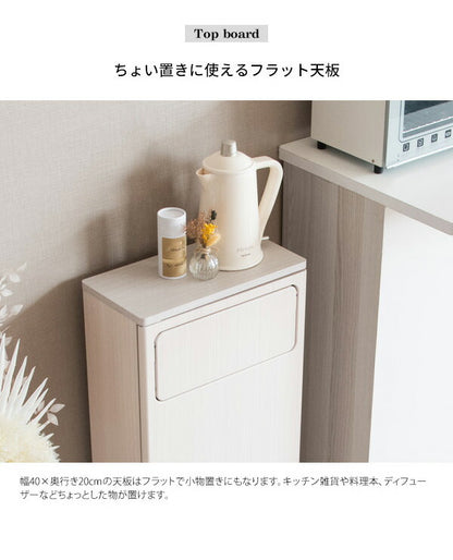 ゴミ箱 ダストボックス Empro エンプロー 30リットル ワンプッシュ キッチンペール スリムデザイン 幅40cm 30L ごみばこ 木目調(代引不可)