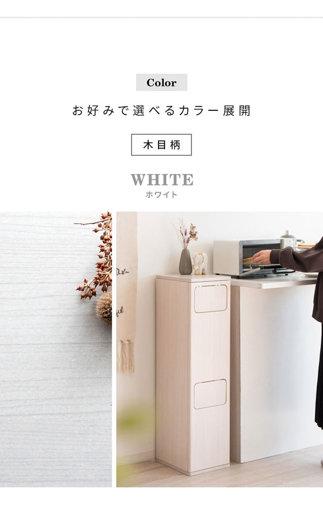ゴミ箱 ダストボックス 2段プッシュ式 Empro エンプロー 各20リットル対応 ワンプッシュ ダブルプッシュ キッチンペール スリムデザイン 幅25cm ごみばこ 木目調(代引不可)
