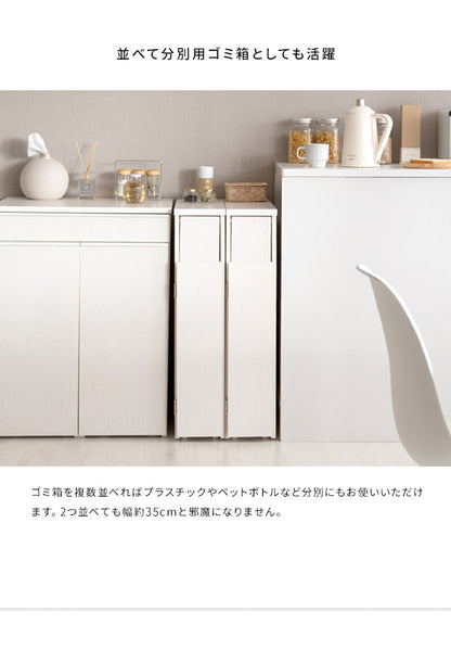 ゴミ箱 スリムダストボックス 幅17cm Santia サンティア プッシュ式 30リットル ワンプッシュ キッチンペール スリムデザイン ごみばこ 木目調(代引不可)