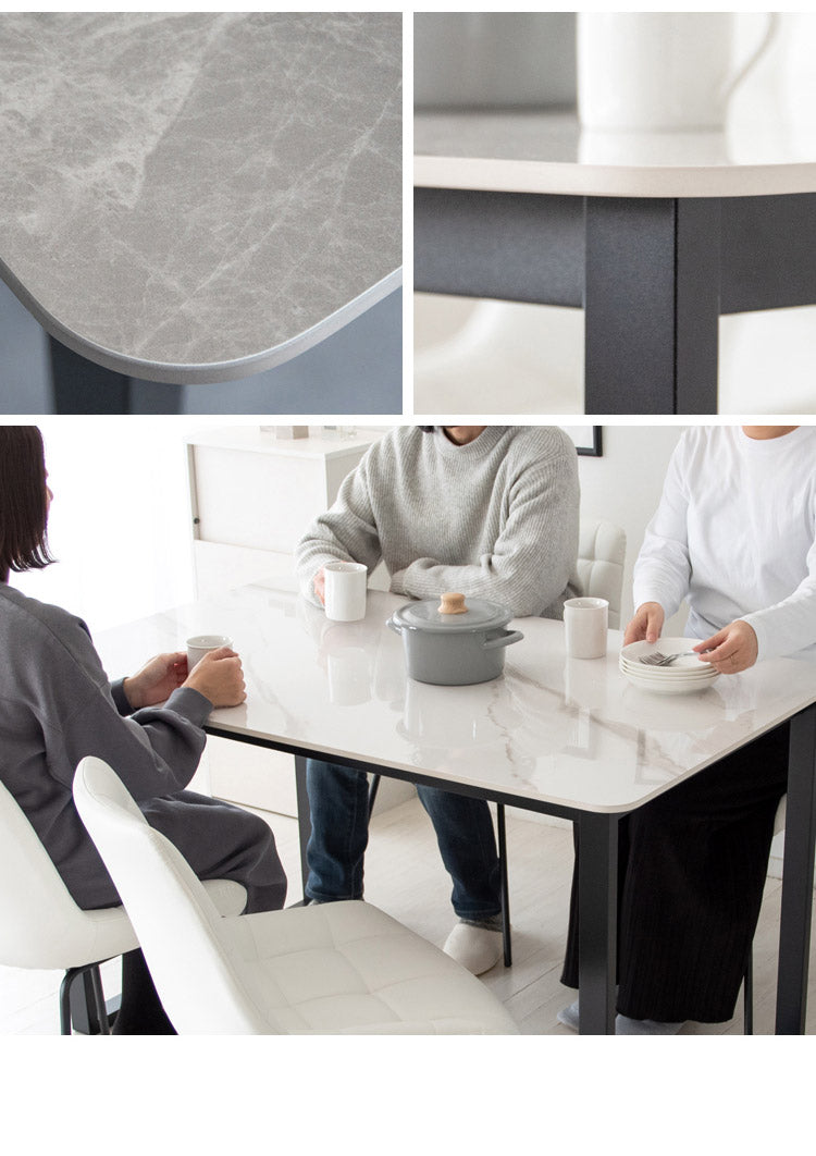 セラミック天板ダイニングテーブル Lement 幅130cm ダイニングテーブル センターテーブル 机 テーブル セラミック 天板 おしゃれ 長方形 大理石風 リビングダイニング シンプル DNT-1001(代引不可)