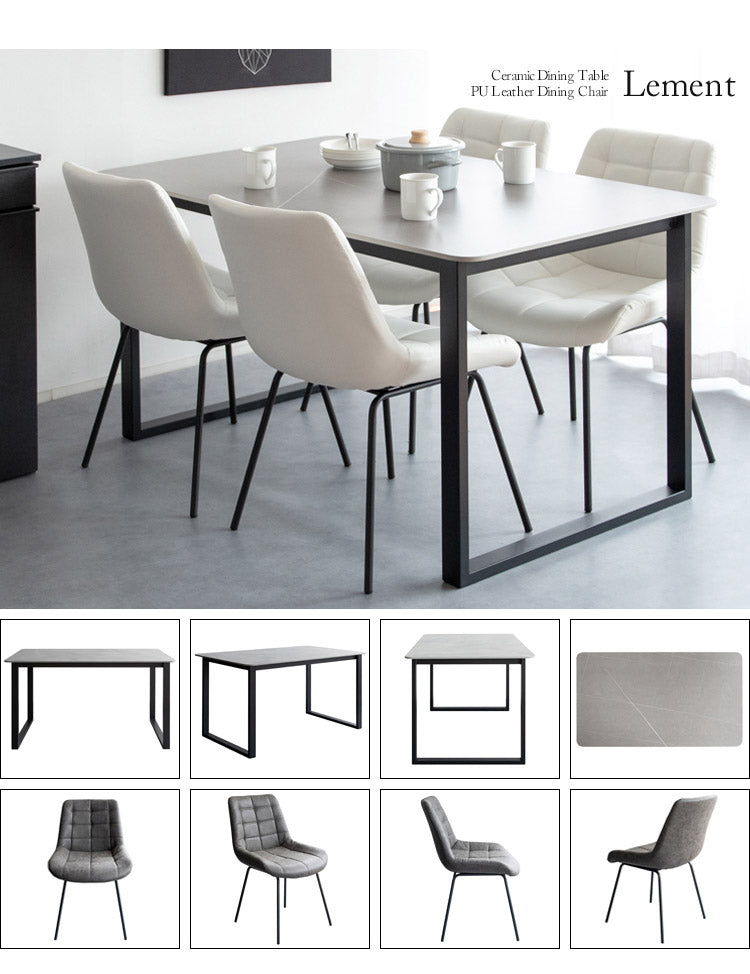 セラミック天板ダイニングテーブル Lement 幅130cm ダイニングテーブル センターテーブル 机 テーブル セラミック 天板 おしゃれ 長方形 大理石風 リビングダイニング シンプル DNT-1001(代引不可)