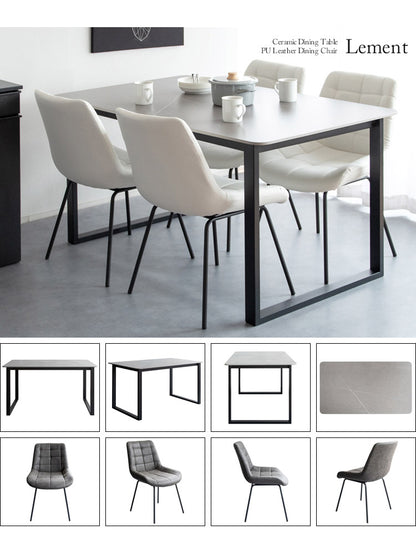 セラミック天板ダイニングテーブル Lement 幅130cm ダイニングテーブル センターテーブル 机 テーブル セラミック 天板 おしゃれ 長方形 大理石風 リビングダイニング シンプル DNT-1001(代引不可)