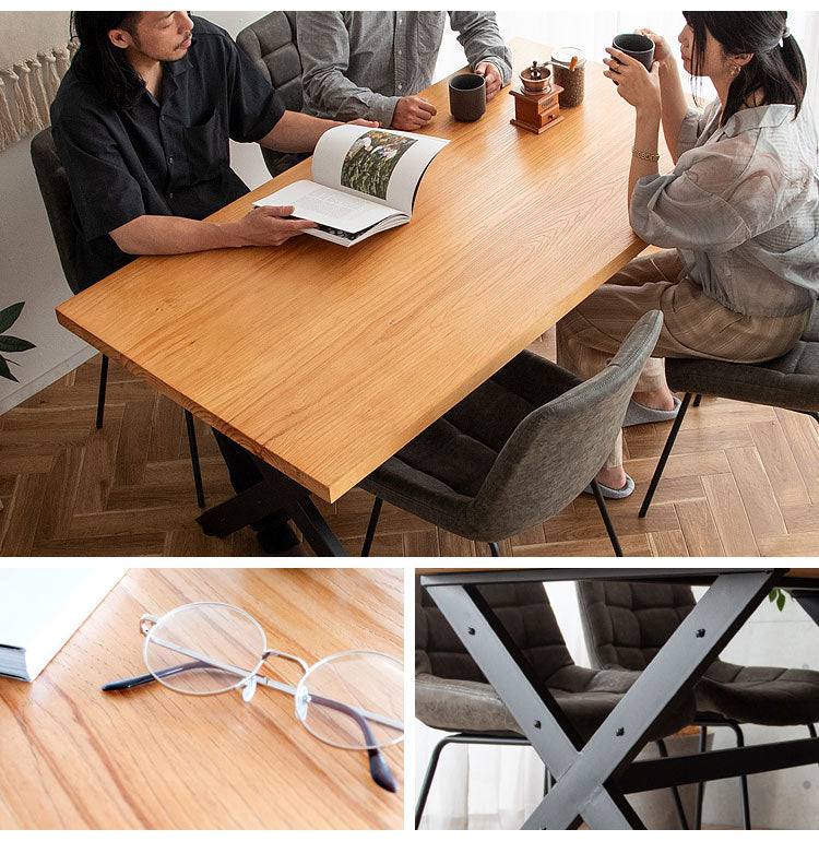 ダイニングテーブル INDUSTRIAL インダストリアル DNT-A1200 ブラウン ダイニング テーブル 無機質 無骨 ゆったり座れる 幅150cm 組立 リビング 机(代引不可)