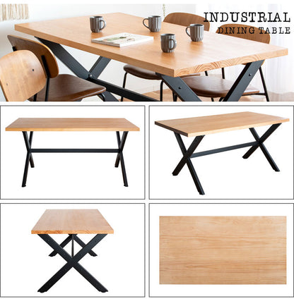 ダイニングテーブル INDUSTRIAL インダストリアル DNT-A1200 ブラウン ダイニング テーブル 無機質 無骨 ゆったり座れる 幅150cm 組立 リビング 机(代引不可)
