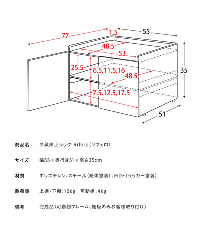 冷蔵庫上ラック Rifero 冷蔵庫上ラック レンジ上ラック キッチン収納 冷蔵庫上 レンジラック キッチンラック キッチンスペース 冷蔵庫上収納 スペース 冷蔵庫の上 北欧 人工ラタン 樹脂製ラタン(代引不可)