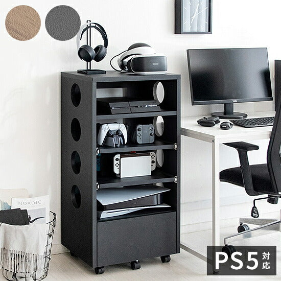 ゲーム機ラック REGABO レガボ PS5対応 キャスター付きゲーム 収納棚 GRK-002 ゲーミングラック ゲーム機 収納 コントローラー収納 ゲーム機収納ラック 引き出し リビング収納(代引不可)