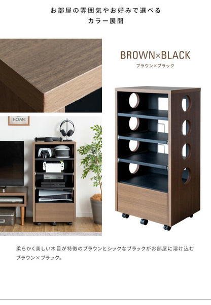 ゲーム機ラック REGABO レガボ PS5対応 キャスター付きゲーム 収納棚 GRK-002 ゲーミングラック ゲーム機 収納 コントローラー収納 ゲーム機収納ラック 引き出し リビング収納(代引不可)