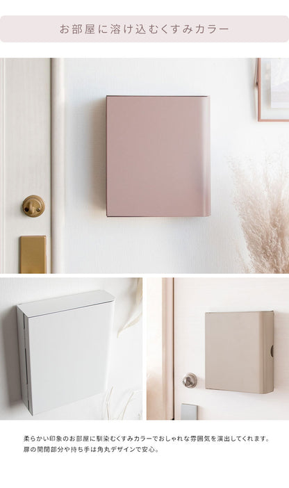 キーボックス TEER ティール くすみカラー かわいい おしゃれ 鍵収納 壁面収納 壁掛け 収納ケース 収納ボックス ボックス 扉付き コンパクト 目隠し マグネット 磁石 ねじ止め キーケース 玄関(代引不可)