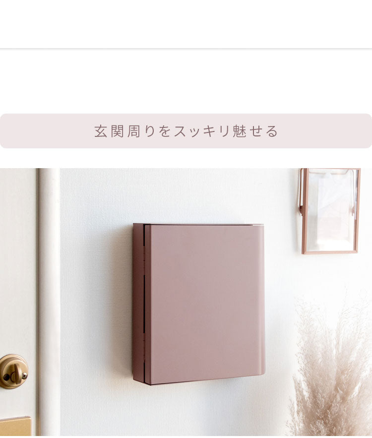 キーボックス TEER ティール くすみカラー かわいい おしゃれ 鍵収納 壁面収納 壁掛け 収納ケース 収納ボックス ボックス 扉付き コンパクト 目隠し マグネット 磁石 ねじ止め キーケース 玄関(代引不可)