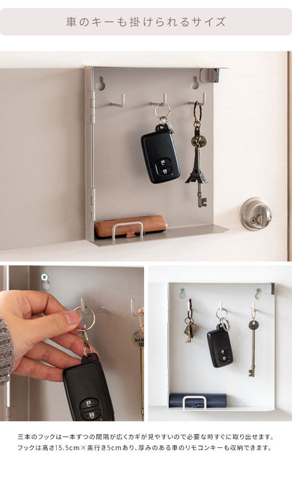 キーボックス TEER ティール くすみカラー かわいい おしゃれ 鍵収納 壁面収納 壁掛け 収納ケース 収納ボックス ボックス 扉付き コンパクト 目隠し マグネット 磁石 ねじ止め キーケース 玄関(代引不可)