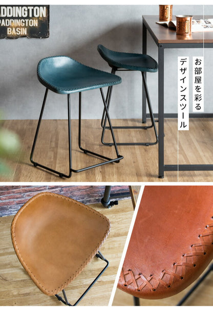 本革 スツール MASALA(マサラ) スツール 本革 山羊革 使用 ハンドメイド 本革チェア デザインスツール カウンター(代引不可)