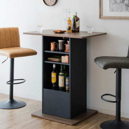 カウンターテーブル コンパクト Baron バロン 幅85cm 収納付き バーテーブル バーカウンター ハイテーブル 収納 棚 オープンラック 引き出し スタンディングデスク(代引不可)