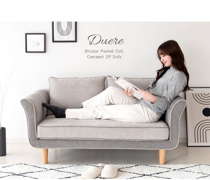 二人掛けソファ 2Pソファ リビングソファ ファブリックソファ トリコロール ベルベットソファ 2人掛け いす チェア 椅子 2Pソファー LV-1000 Duere ドゥエレ マルチカラー かわいい おしゃれ(代引不可)