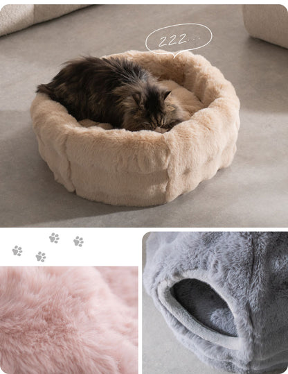 ペットベッド 大サイズ 幅53cm 奥行53cm 高さ44cm ふわとろ 猫 ベッド 猫用ベッド 小型犬 犬 ソファ ペットハウス キャットハウス 猫ベッド 犬ベッド ペット用ベッド クッション Foure フール(代引不可)