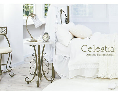 セレスティア Celestia サイドテーブル 曲線が美しいロートアイアンデザイン、高級感のあるゴールドカラー