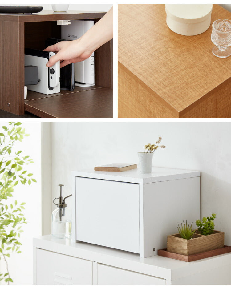 日本製 ルーター 収納 ボックス コンパクト 薄型 ラック 幅36cm キャビネット 電話台 FAX台 防塵 防埃 収納 36センチ おしゃれ 配線 すっきり コード収納 電源タップ収納 ケーブル隠し 国産 (代引不可)