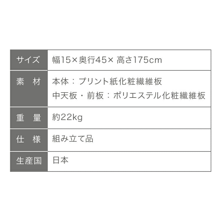 日本製 サニタリーチェスト 幅15cm すき間収納 サニタリー すき間 チェスト ランドリー 棚 ラック チェスト ランドリー収納 北欧 スリム 大容量(代引不可)