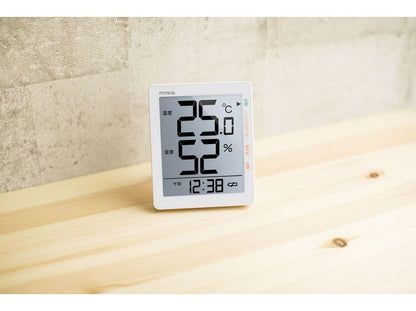 【お部屋の環境をマークでおしらせ】ノア MAG マグ デジタル温度湿度計 電池付属 TH-105 WH 置き時計 掛け時計 温湿度計 デジタル 環境目安表示 快適 インフルエンザ 熱中症 乾燥 見やすい 文字サイズ(代引不可)【メール便】