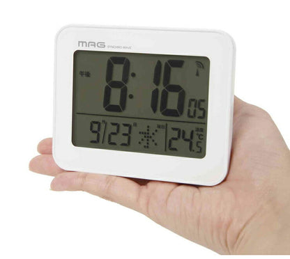ノア精密 MAG マグ 電波目覚まし時計 コードロン T-761WH-Z 電波時計 置き時計 デジタル カレンダー 温度 シンプル 時計 時間