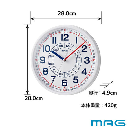 ノア精密 掛け時計 ホワイト 知育時計 よ~める W-736 おうちのかたへのアドバイスシート入り WH-Z
