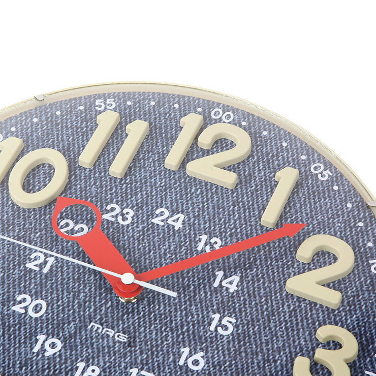 ノア精密 MAG 掛け時計 アナログ電波ウォールクロック W-750 BU 夜間秒針停止機能 電波時計 かわいい