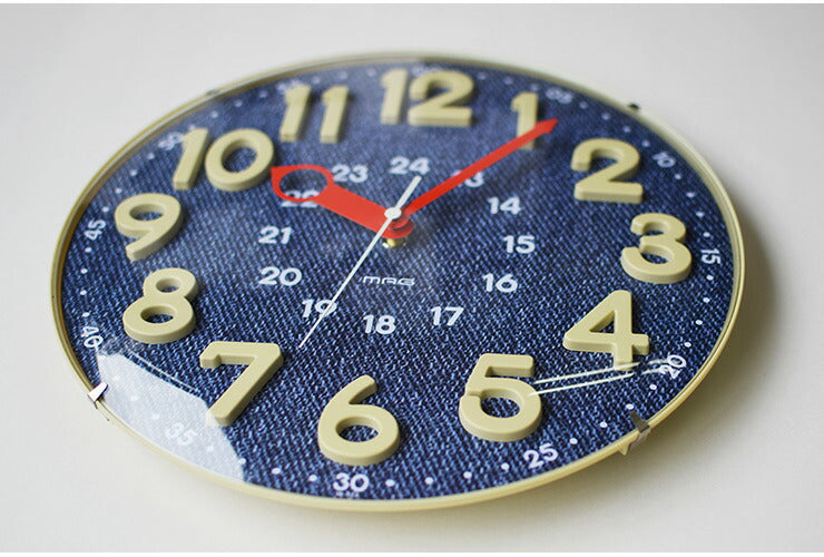 ノア精密 MAG 掛け時計 アナログ電波ウォールクロック W-750 BU 夜間秒針停止機能 電波時計 かわいい