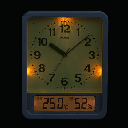 ノア精密 MAG 電波自動点灯置掛両用時計 ルック W-779 WH-Z ライト 電波時計 夜間秒針停止機能 ステップ秒針 マグ