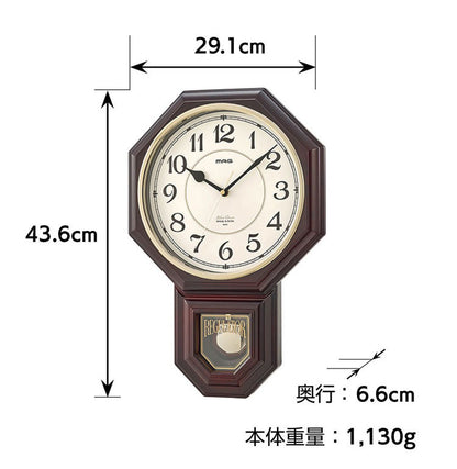 ノア精密 西洋館 MAG W-670 メロディ掛け時計 BR