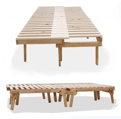 車中泊 スライド すのこベッド 幅58~94cm 長さ180cm 日本製 中居木工 天然木 2分割 連結式 折りたたみ可能 ベンチ 折りたたみベッド 木製 ヒノキ ひのき ベッドフレーム キャンプ アウトドア 収納(代引不可)