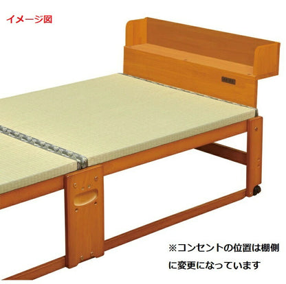 コンセント付宮棚 棚 収納 充電 電源 木製 かわいい ナチュラル ブラウン 畳ベッド スノコベッド 宮棚(代引不可)