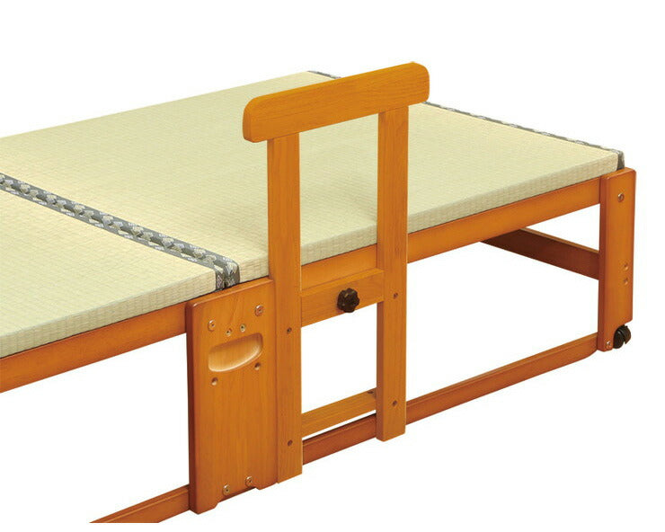 ※ハイタイプ専用 手すりDX 落下防止 立ち上がり 補助 すのこ 畳 共用 木製 天然木 介護 高齢者 ナチュラル ブラウン 畳ベッド すのこベッド 中居木工